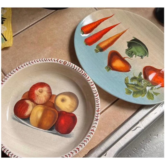 Target John Derian Stoneware Pie Dish Plate Thanksgiving Harvest Fall Apples New - Picture 4 of 4